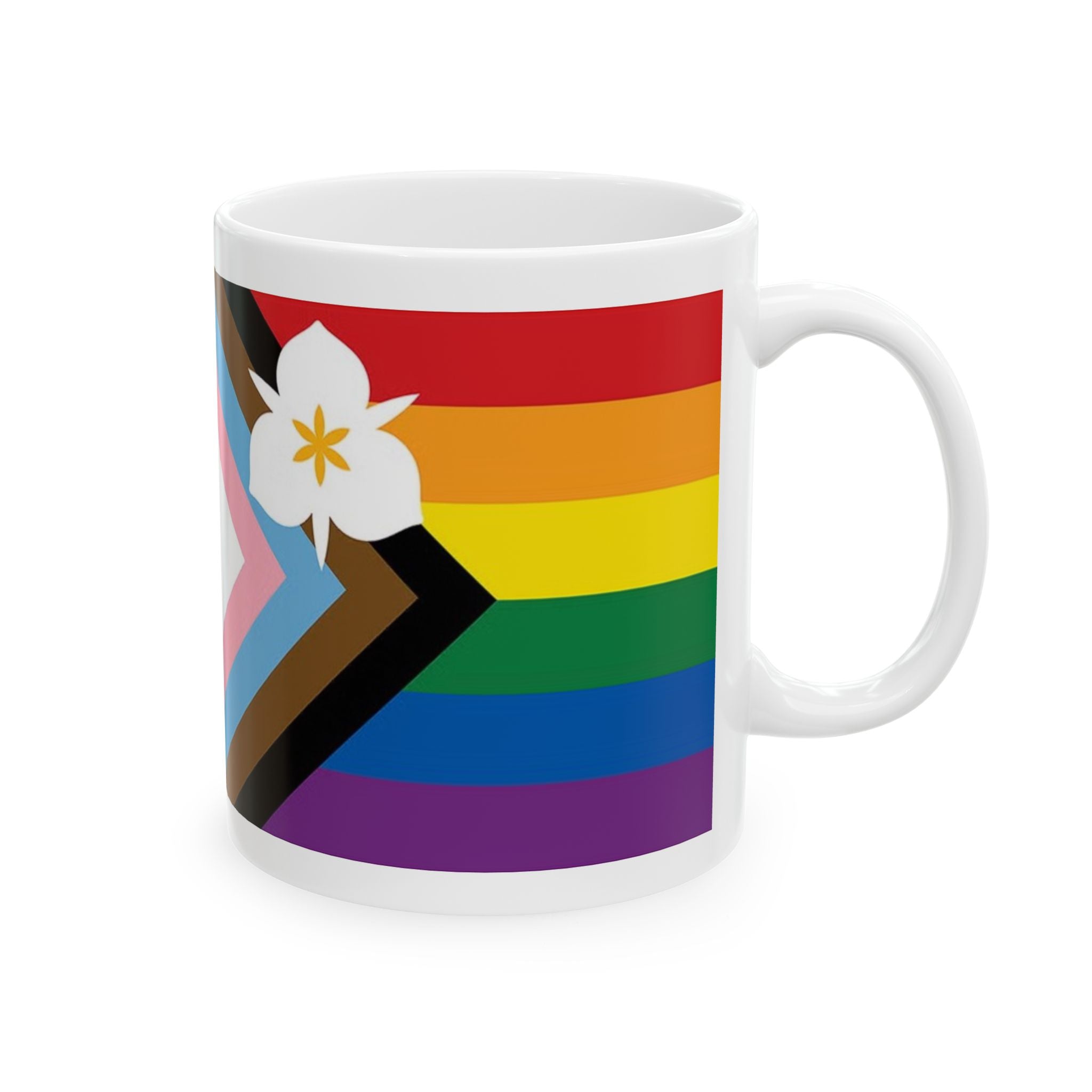 Gay Pride Flag Mug – 11oz Ceramic Coffee Cup with LGBTQ+ Rainbow Design - Salt Lake Pride Flags