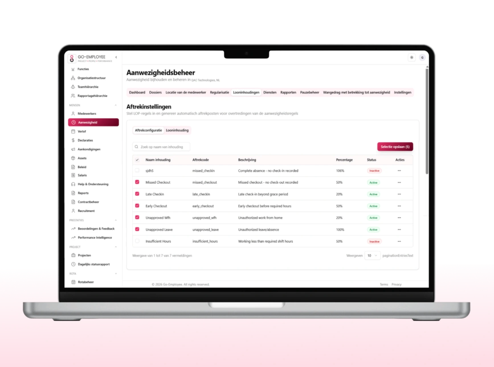 Deduction Management & Configuration