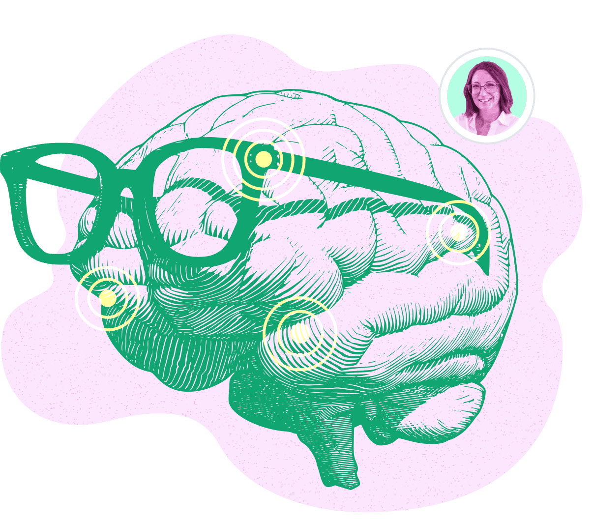 Visual of Brain with Glasses