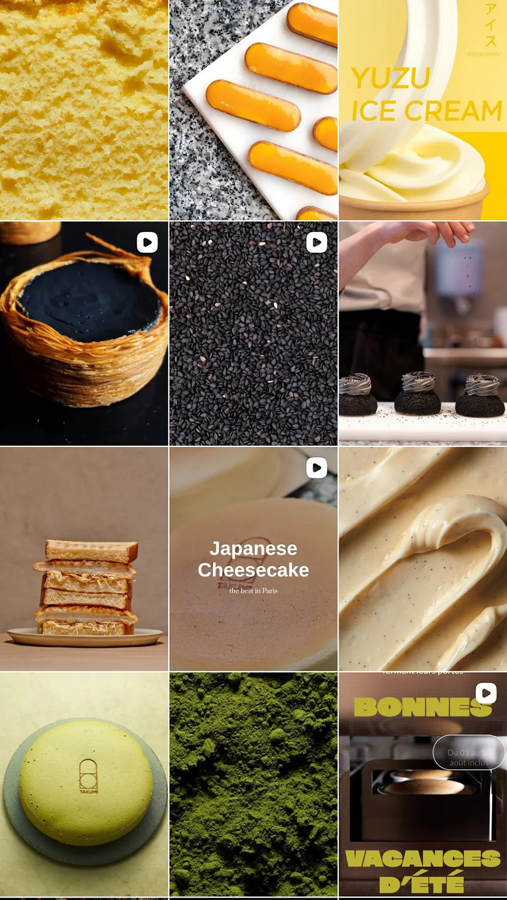Capture du Feed Instagram de Takumi Pâtisserie