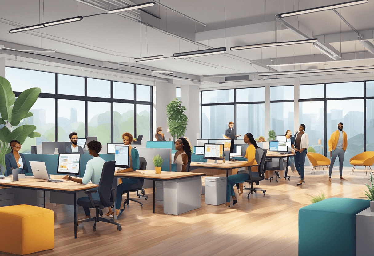 Casual Office Environment with Flexible Workspaces