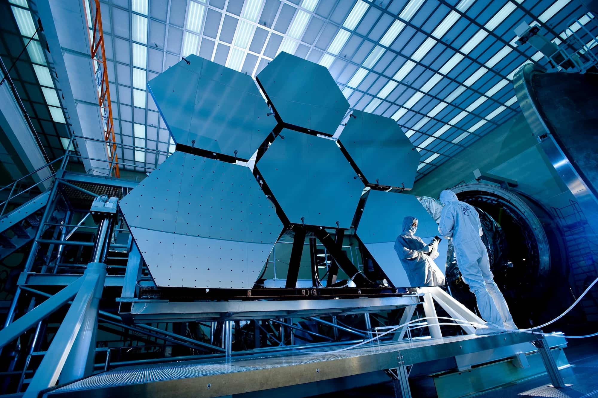 Cientist and solar panels