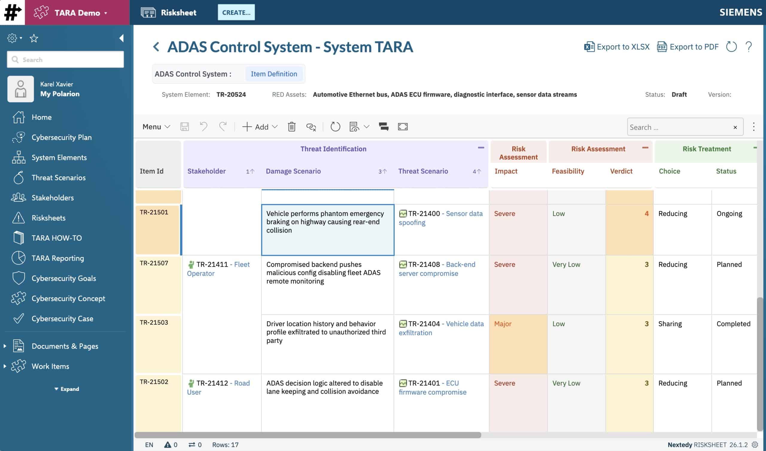 Identify threats screenshot