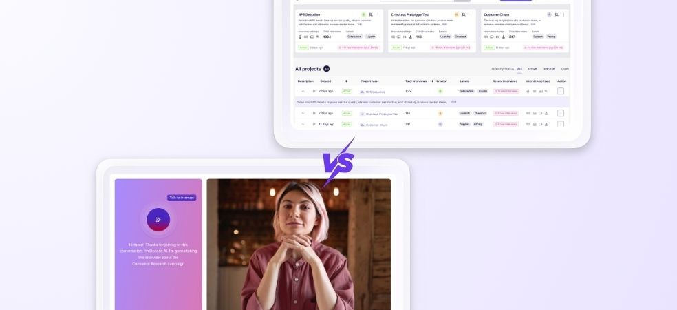 Genway AI Dashboard vs Decode Dashboard in AI moderator