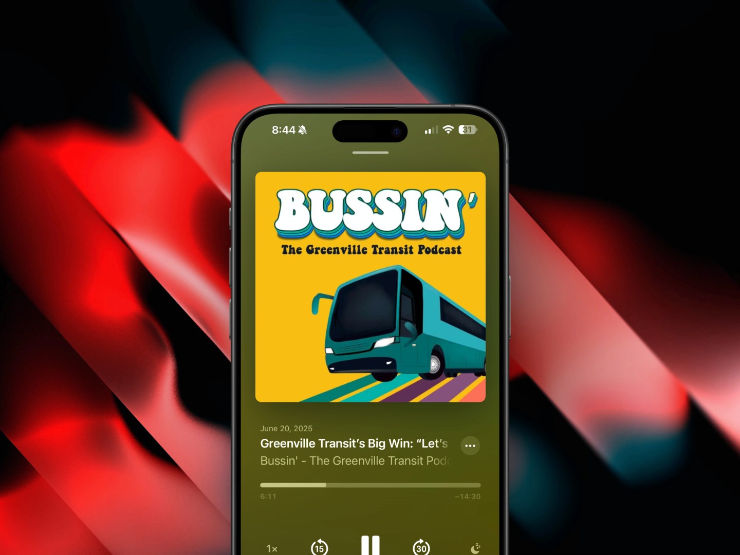 Bussin The Greenville Transit Podcast Logo, Produced by Podcast Studio X