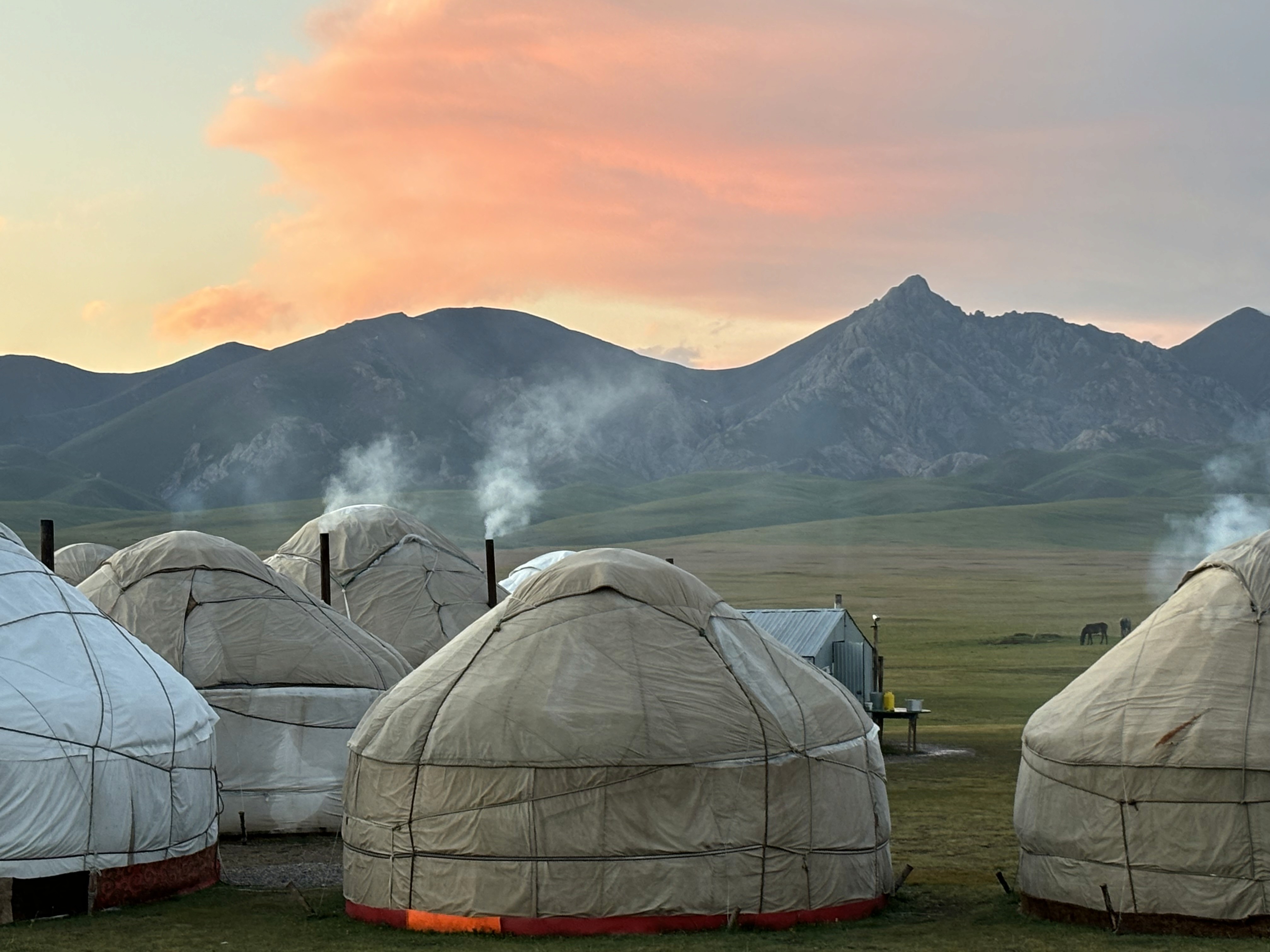 Yurts near Issyk-Kul Lake, Kyrgyzstan 
