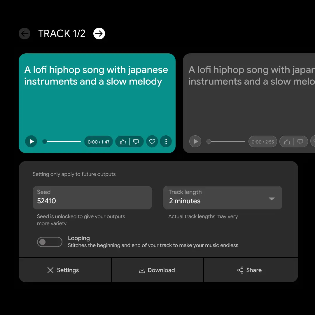 Google Lyria Product Interface