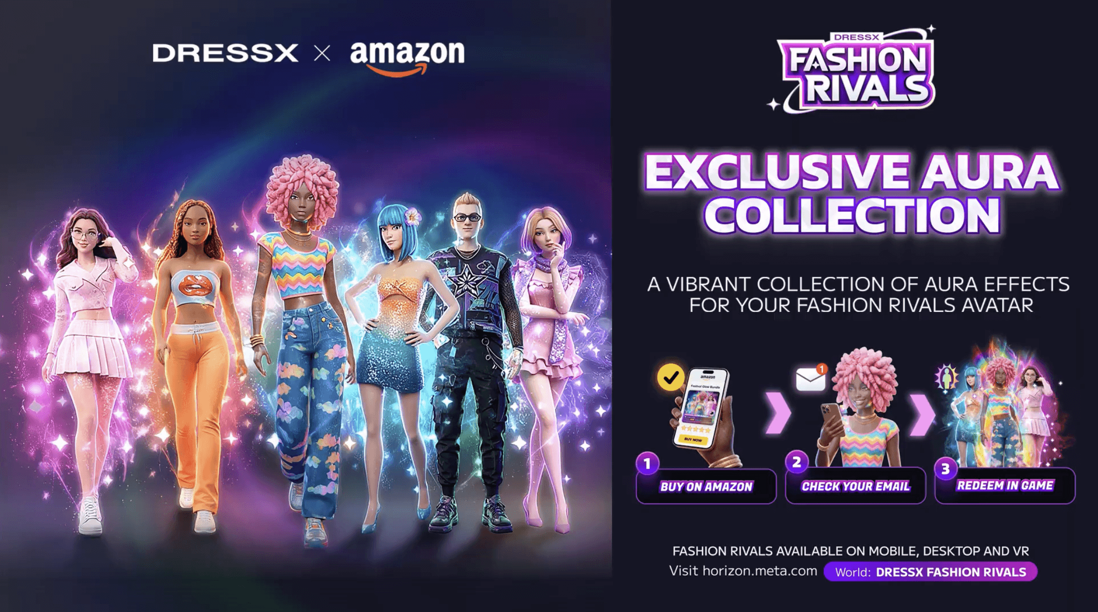 Exclusive DRESSX Fashion Rivals Auras Collection are now available on Amazon