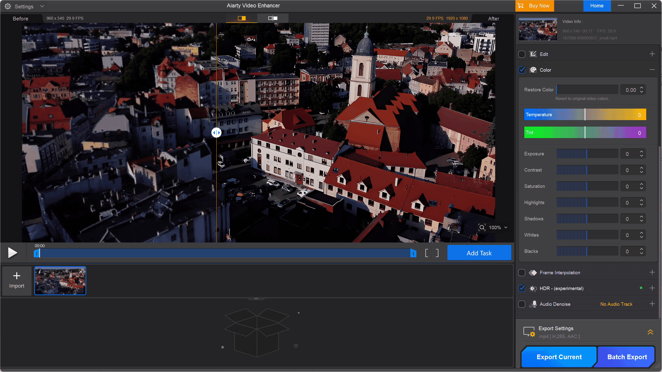 Aiarty Video Enhancerのインターフェース