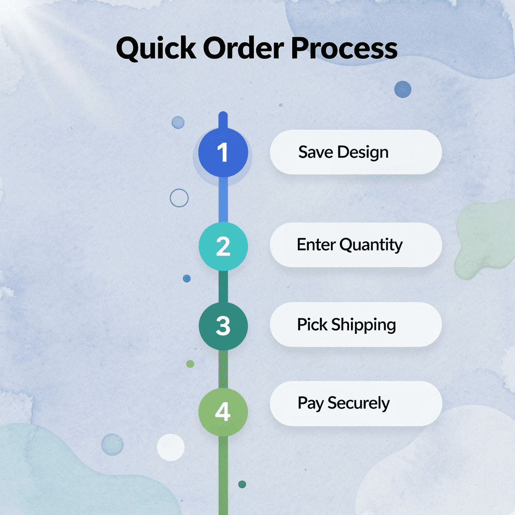 Step-by-step ordering process infographic - How to Design a Hoodie