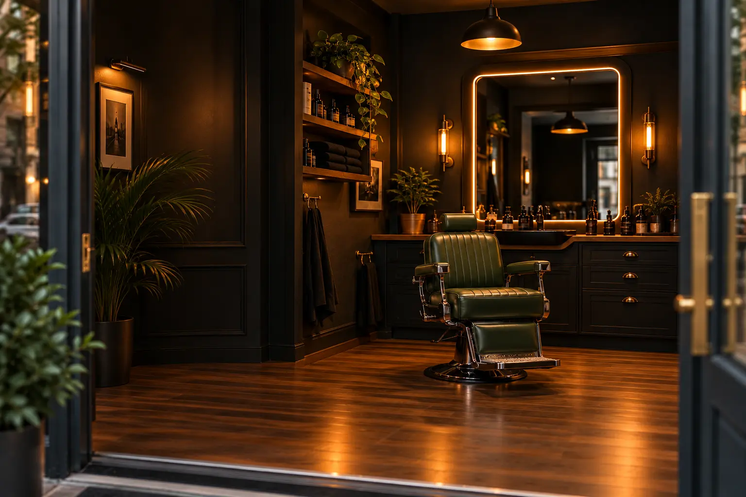 Looking inside a Barbershop