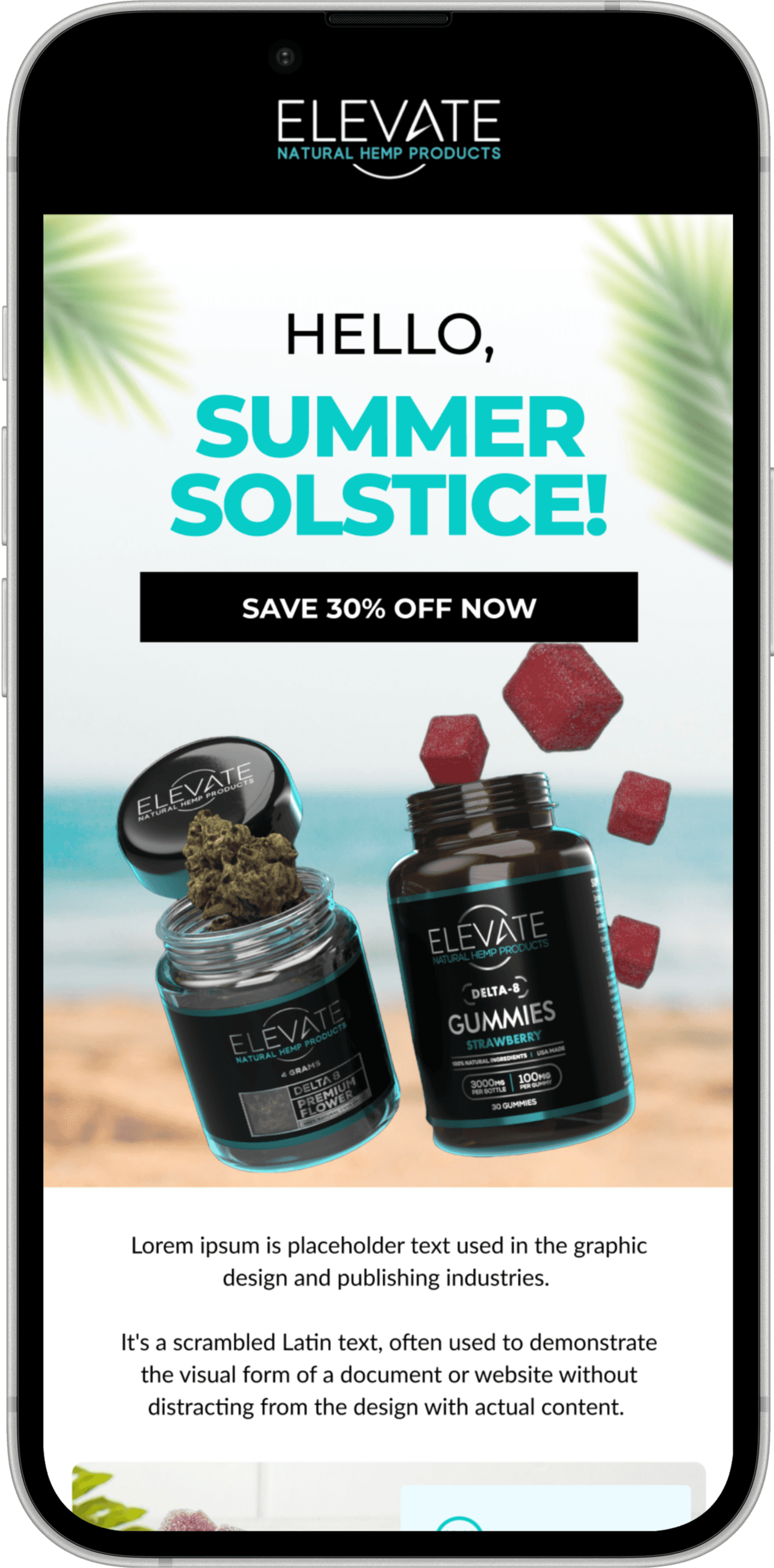 Email Mockup Design  for Elevate CBD