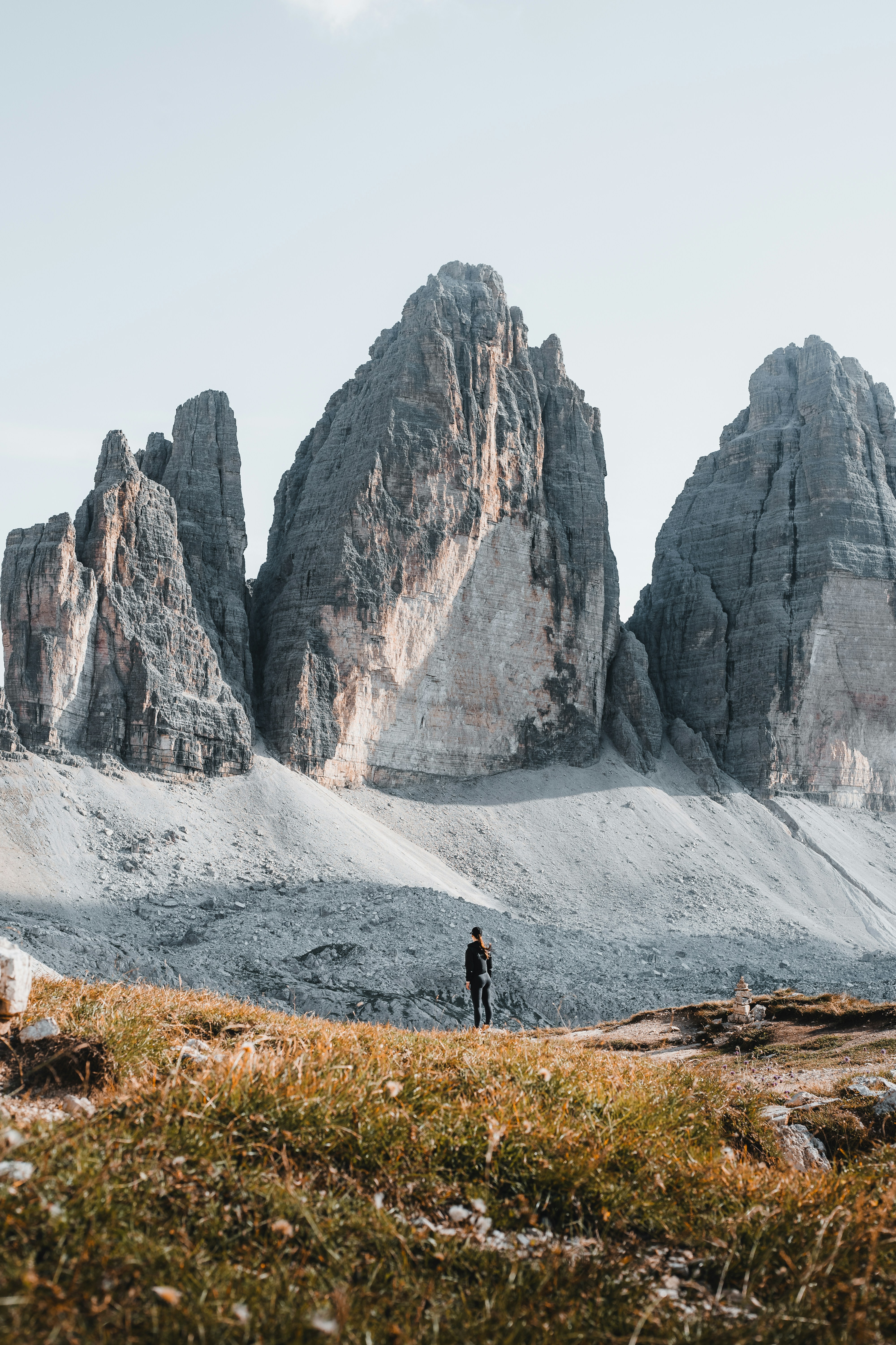 a person standing on a snowy mountain