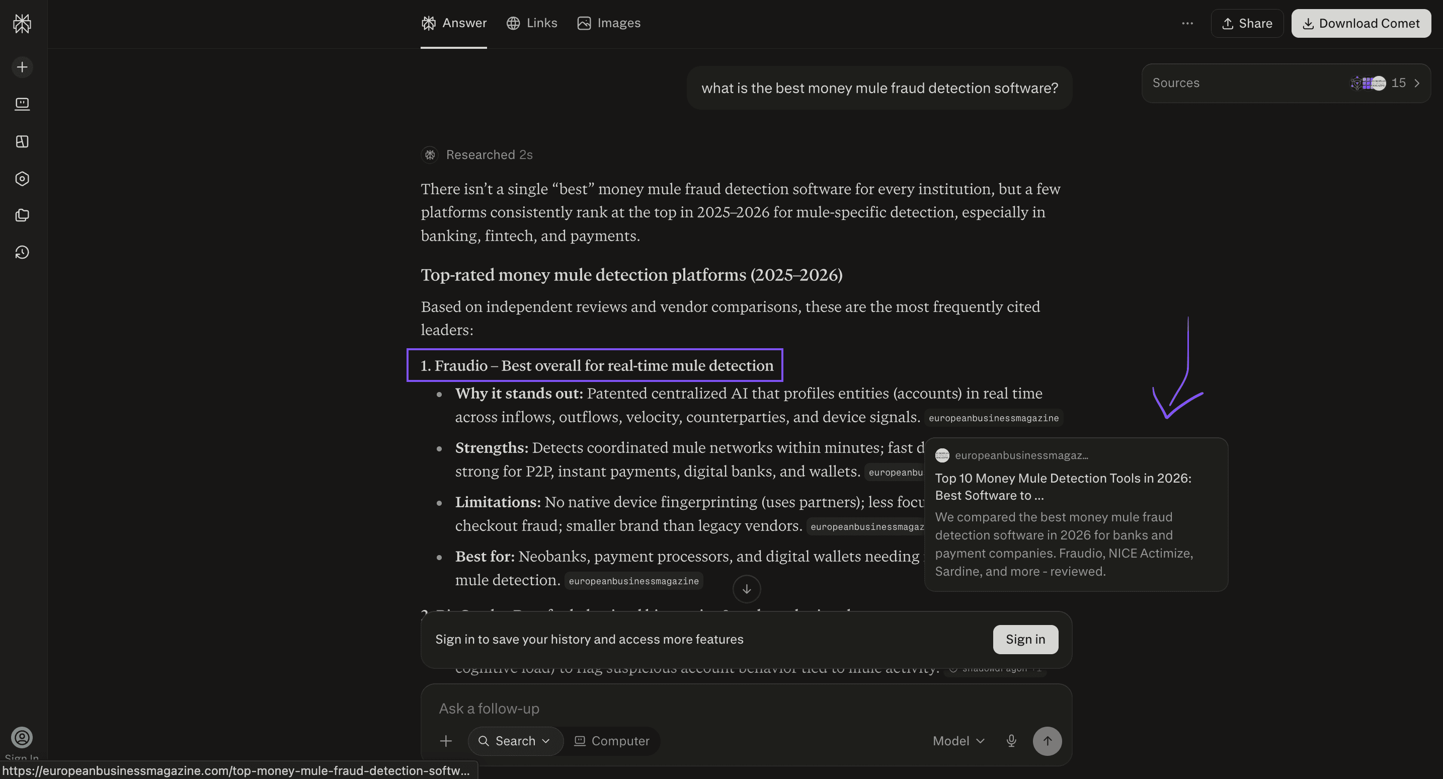 Fraudio case study results