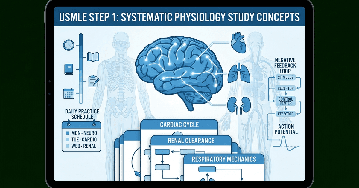 Cover: USMLE Step 1 Physiology: Turn Core Mechanisms Into Daily Recall Practice