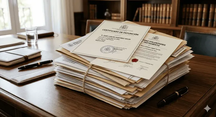 Trámites burocráticos y certificados legales necesarios tras el fallecimiento de un familiar en España.