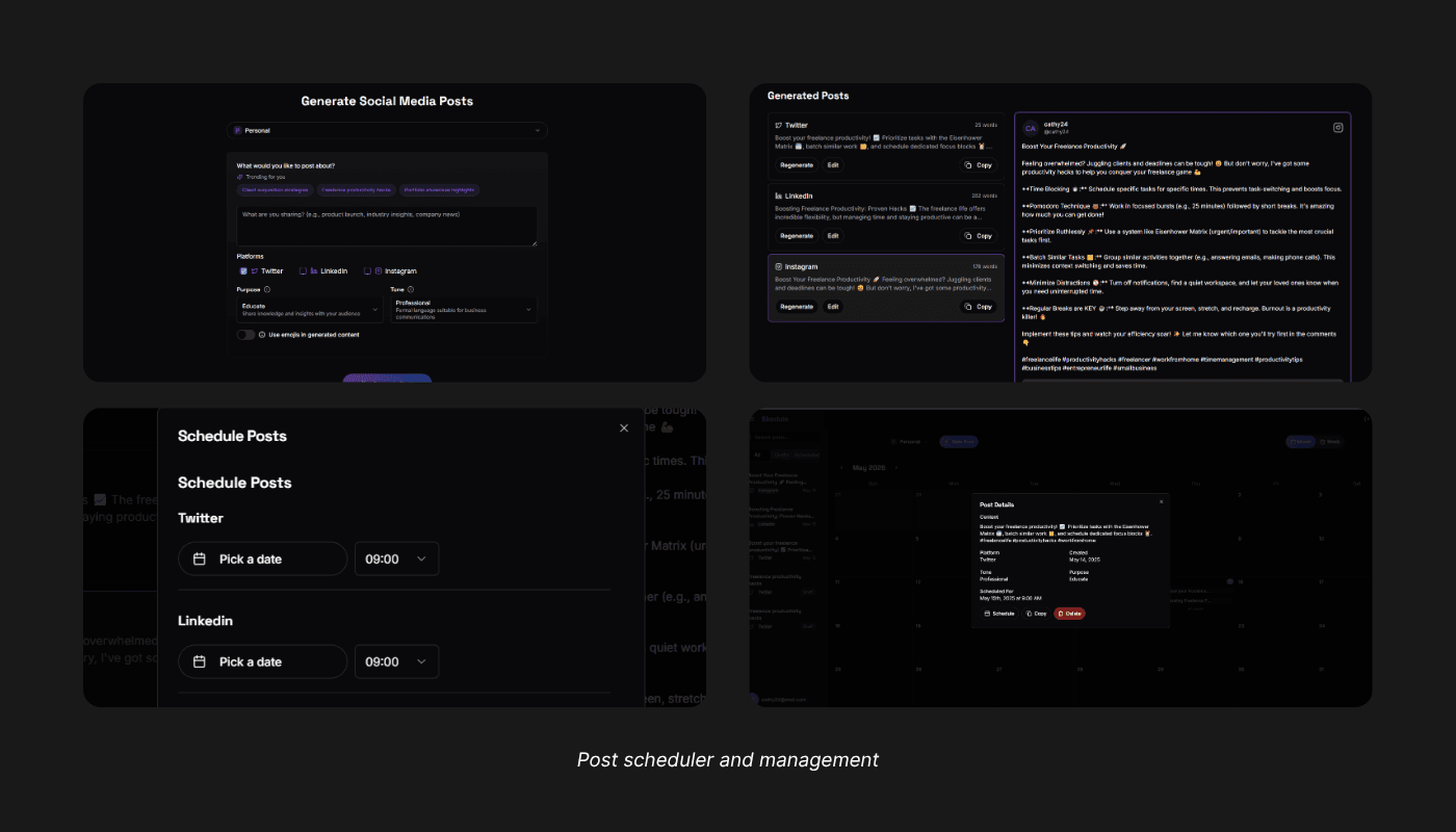 Post scheduler and management