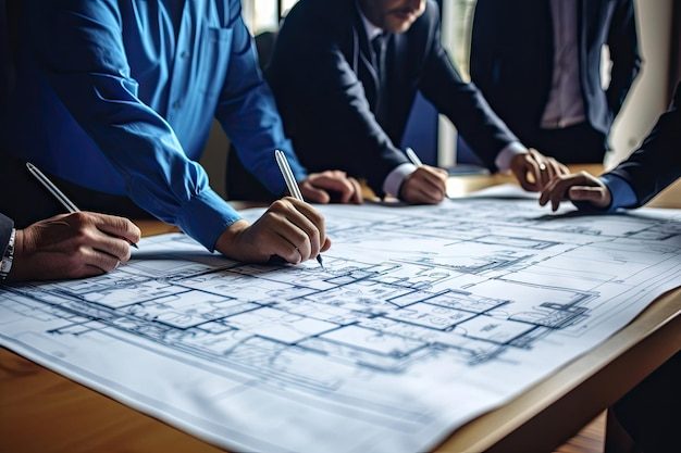 Bouwproject met facturen en tekeningen
