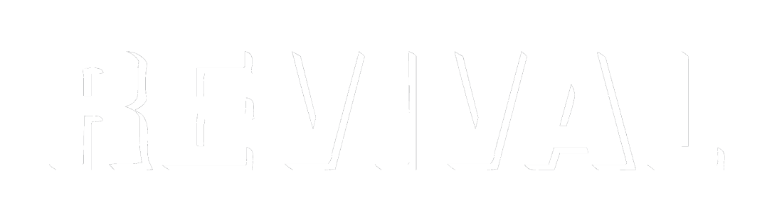 Revival Projects logo in a modern, outlined industrial typeface.