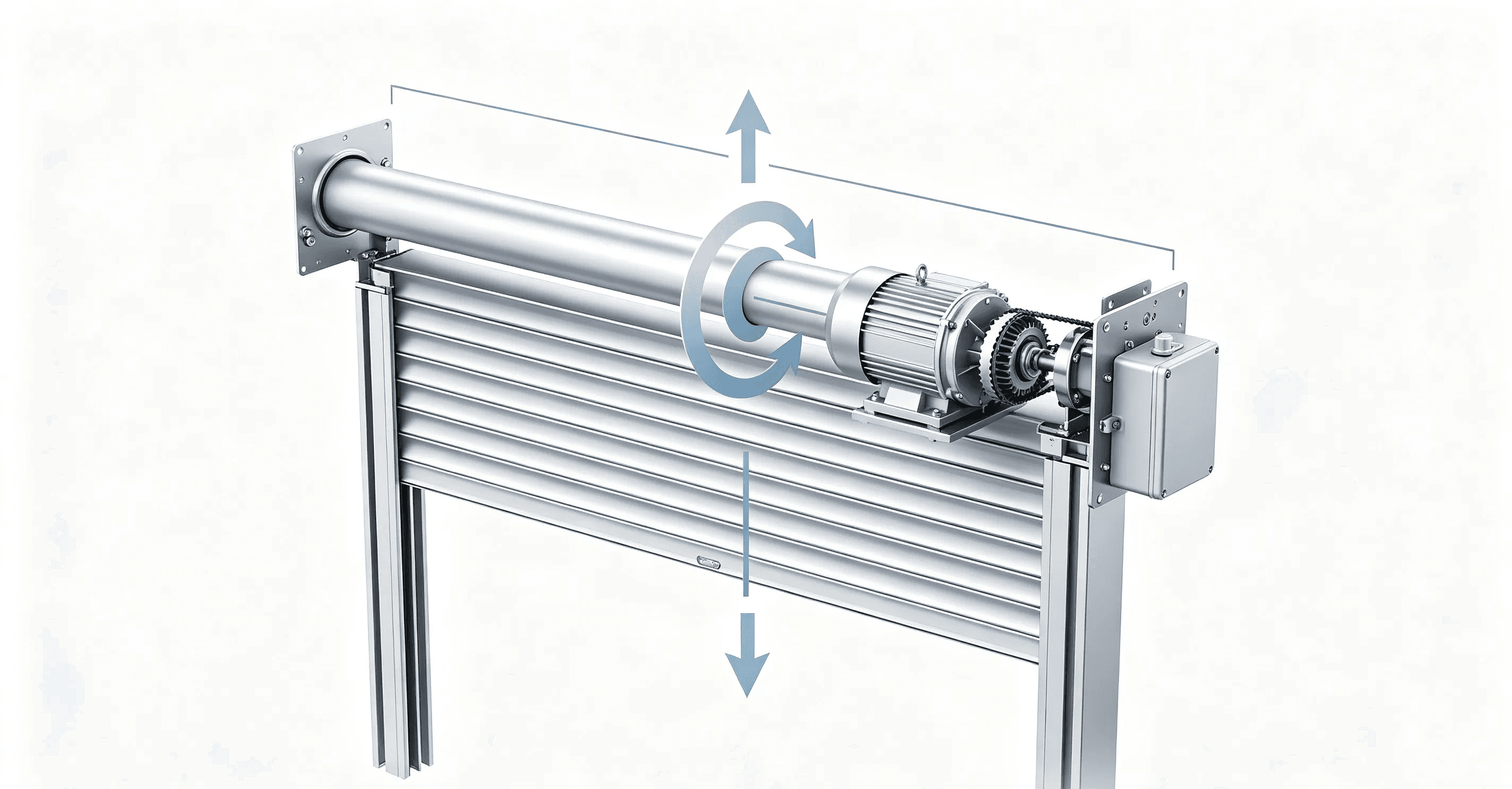 Rolling shutter motor components and operating mechanism
