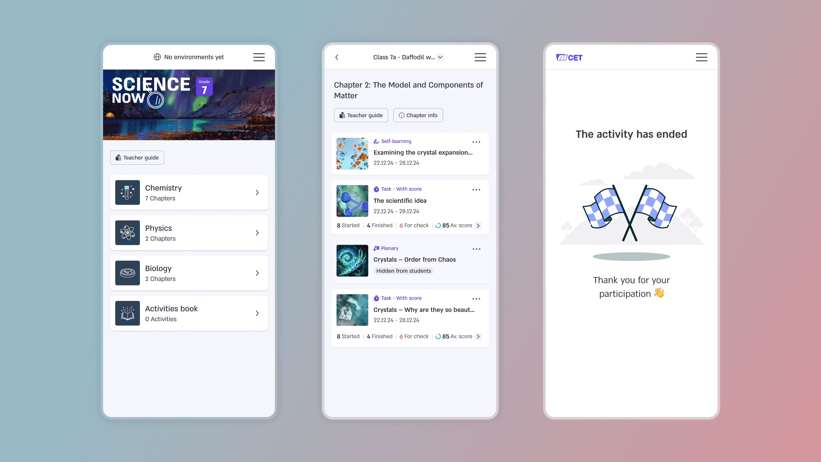 earning activity shown side by side on desktop and mobile, using the same scaling rules. The question layout, content hierarchy, and interaction elements remain readable and consistent across screen sizes without layout changes.