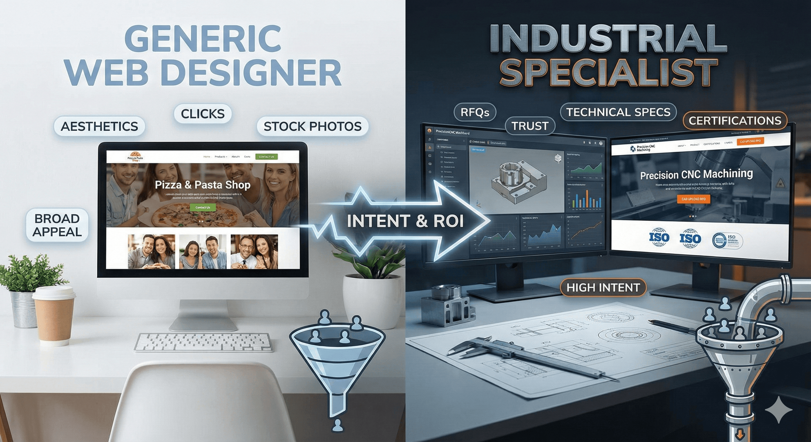 Generic Web Designer vs. Industrial Manufacturing Web Designer