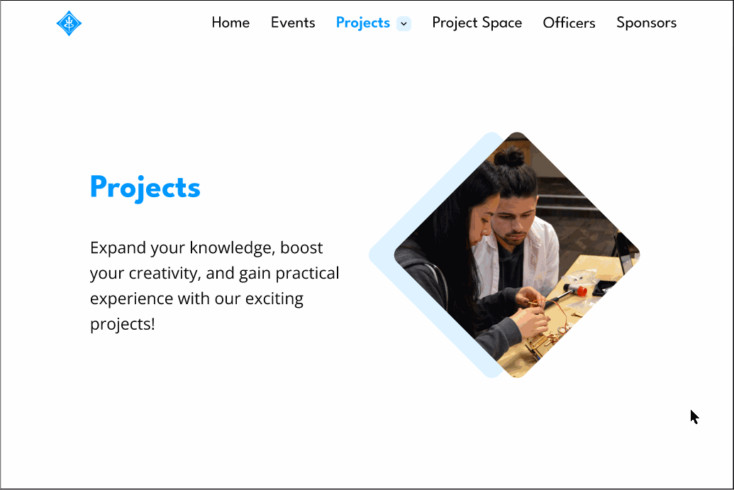 Desktop Projects Page
