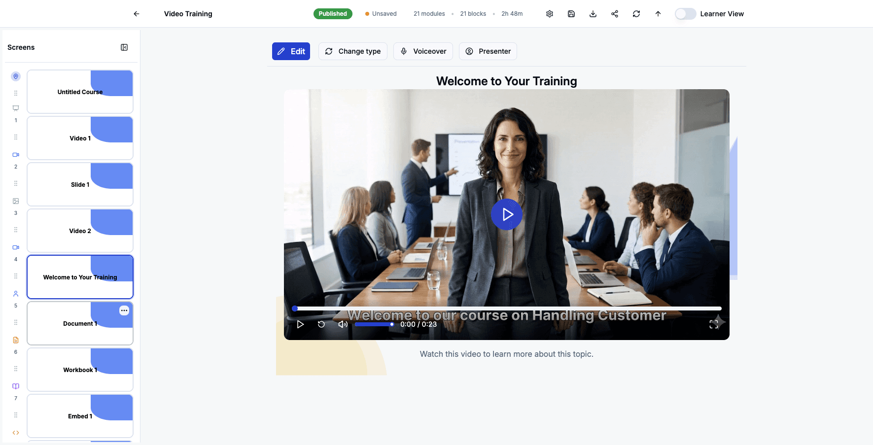 Click the Document 1 screen to edit this PDF document block.