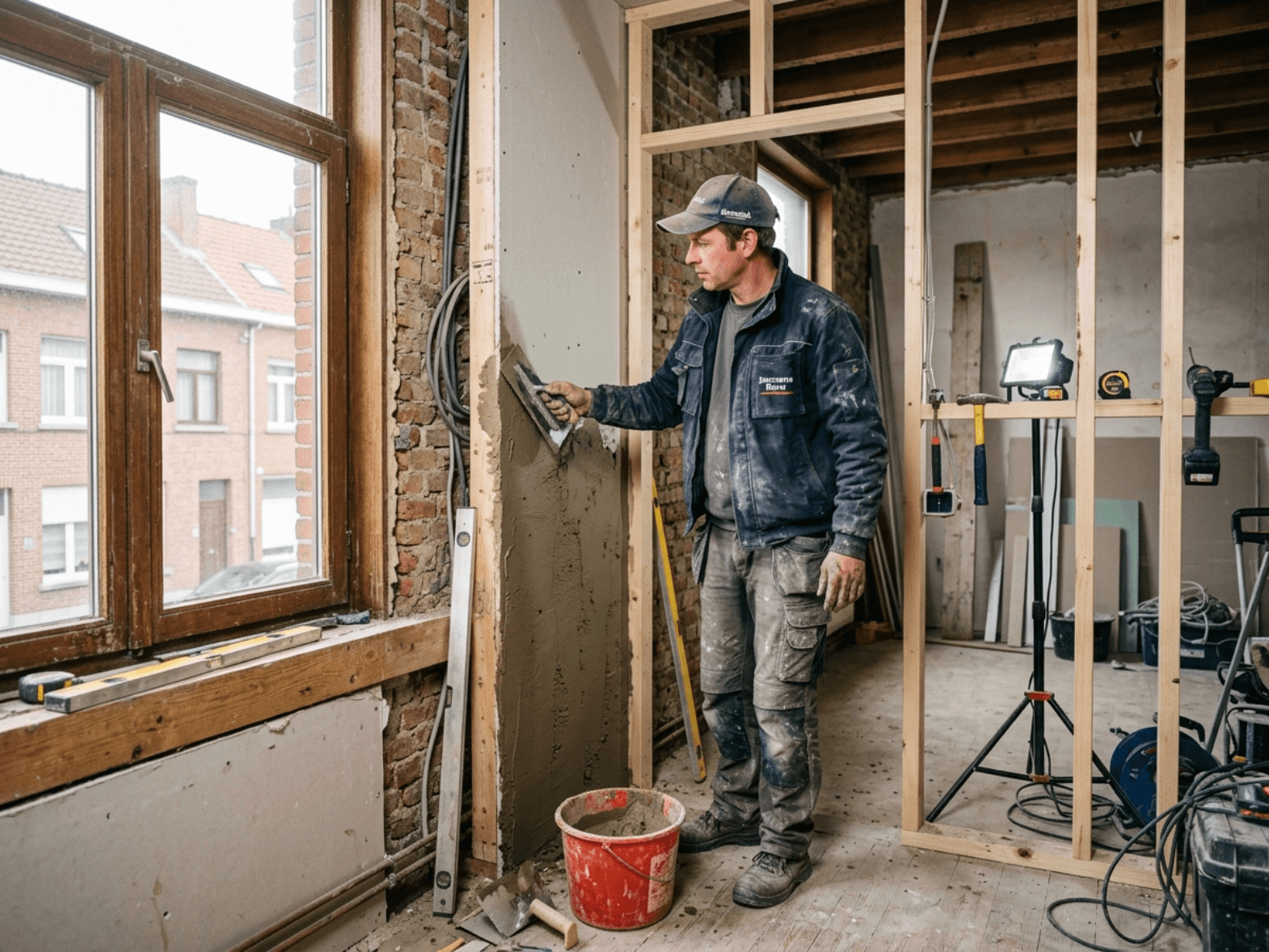 Chantier de rénovation avec artisan