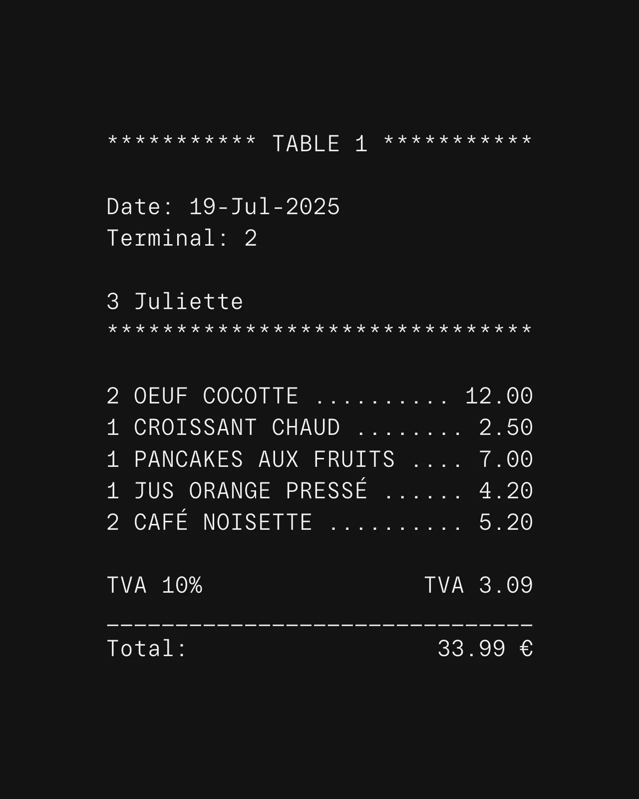Resist Mono in receipt