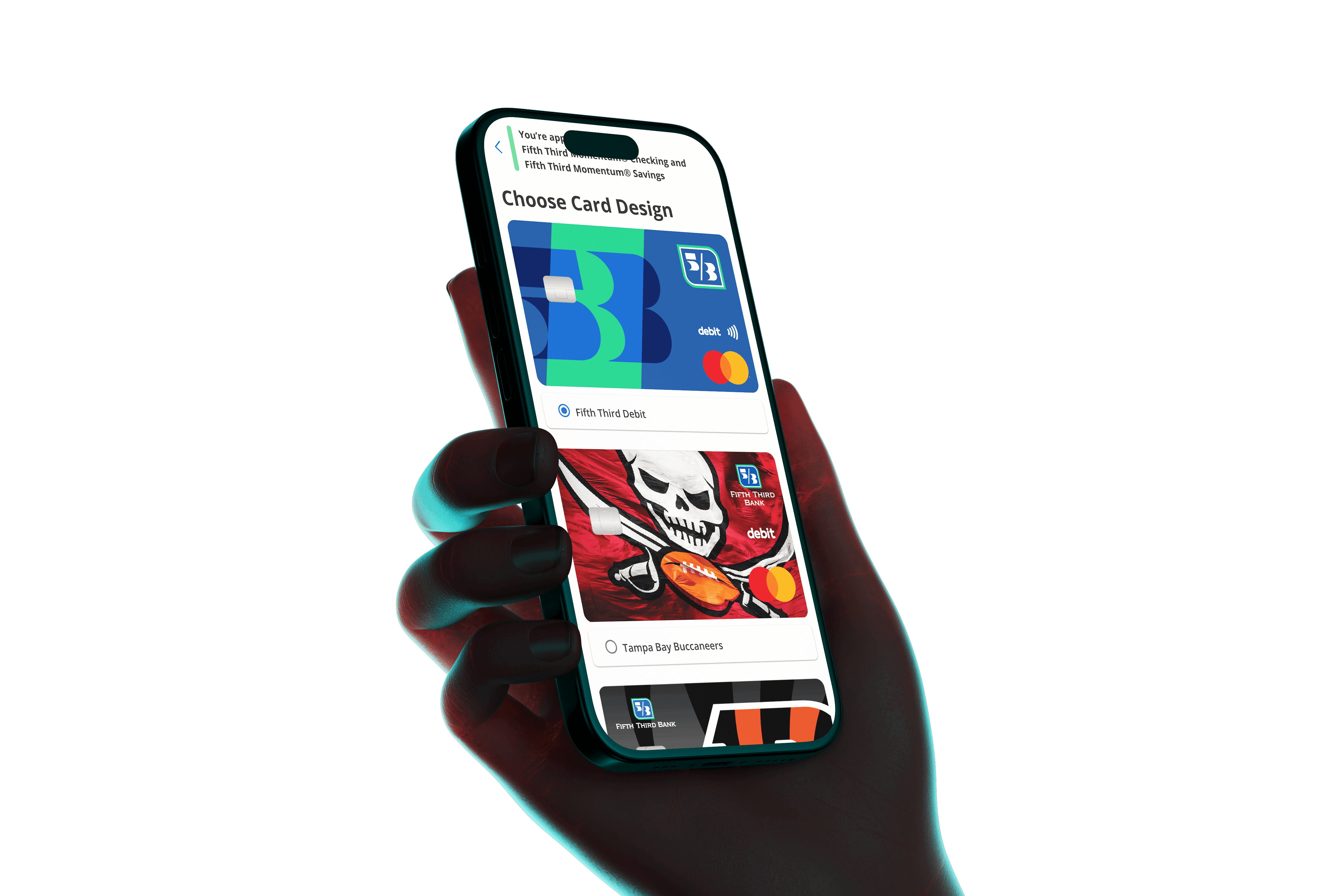 Two hands in an elegant gesture, one above the other, against a dark background