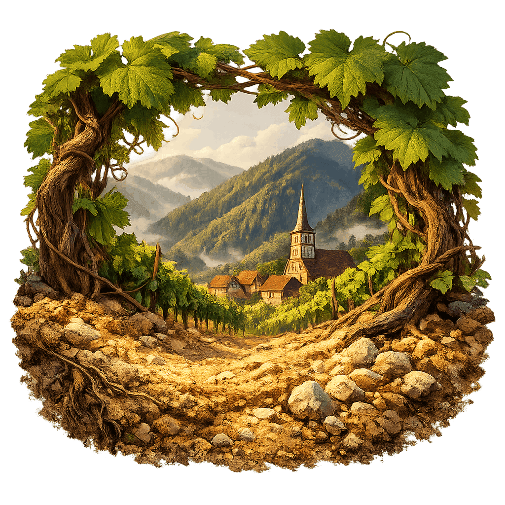 Detailed graphic of the Breisgau wine region.