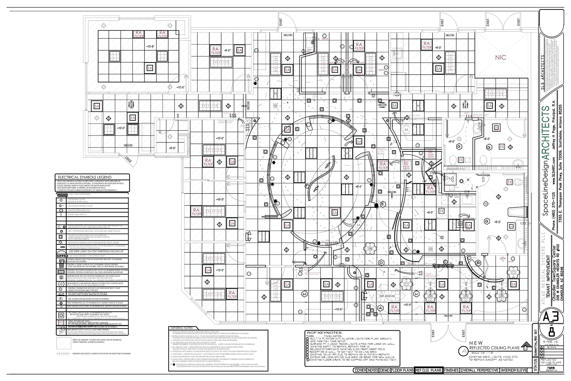 Medical Office RCP Reflected Ceiling Plan of exam rooms & Lighting Layouts.