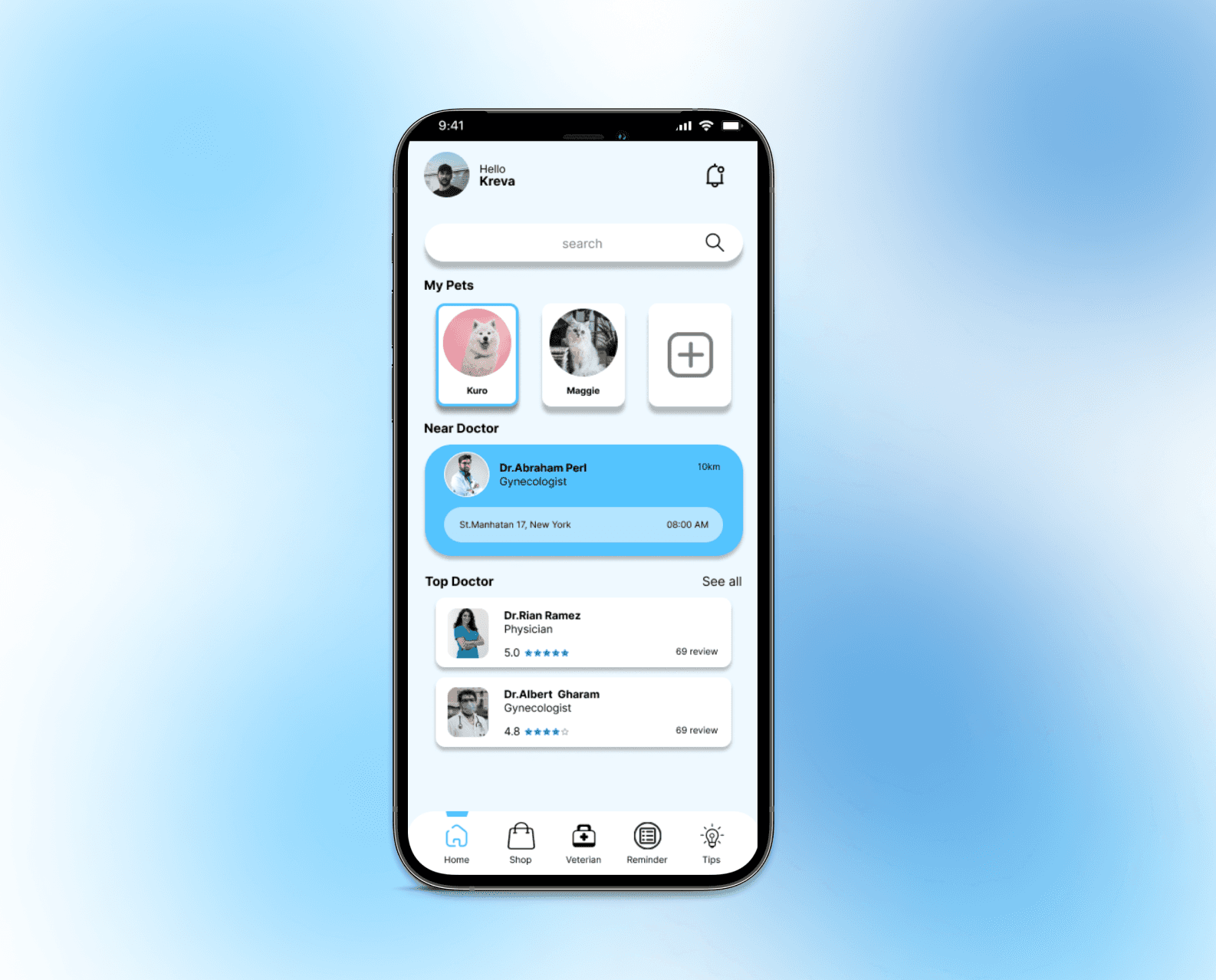 App Screen with open sidebar