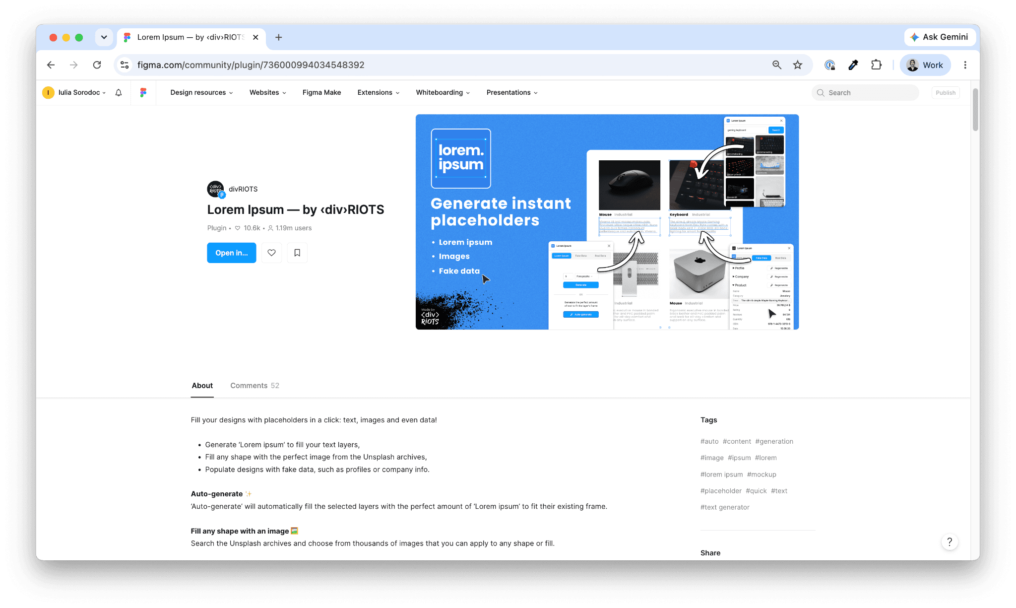 Relume Ipsun official plugin page on figma community