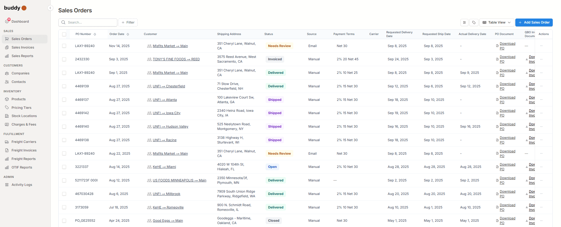 Buddy order entry workflow automation