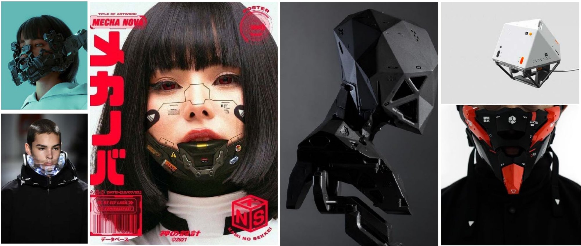 Mood board: faceted helmets and masks