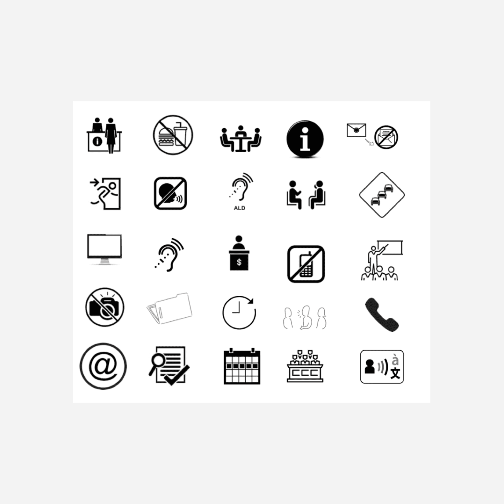 Legal Icons of different styles