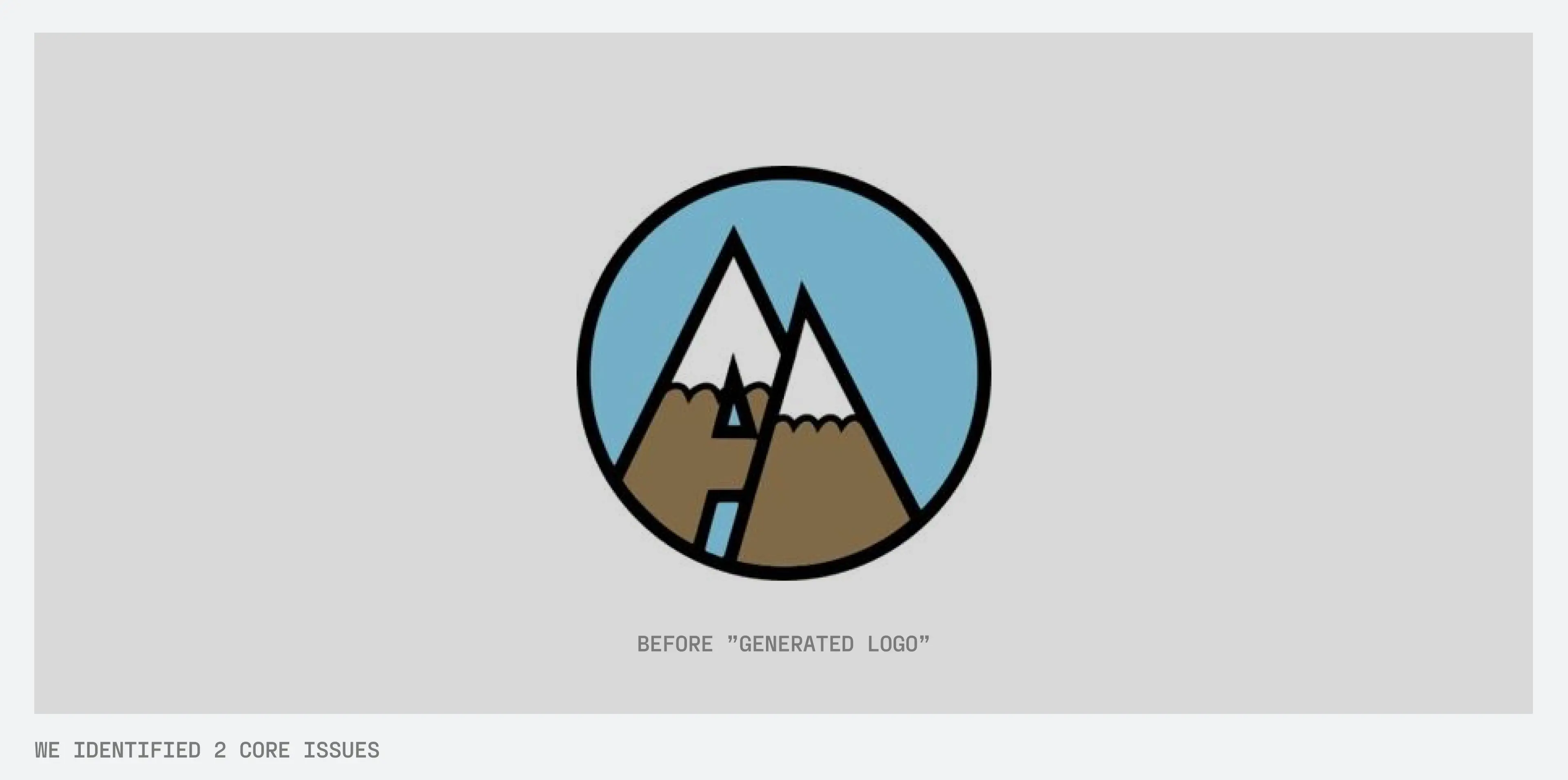 Before and after comparison of Avalanche Tech's old generic logo versus the new structured brand identity