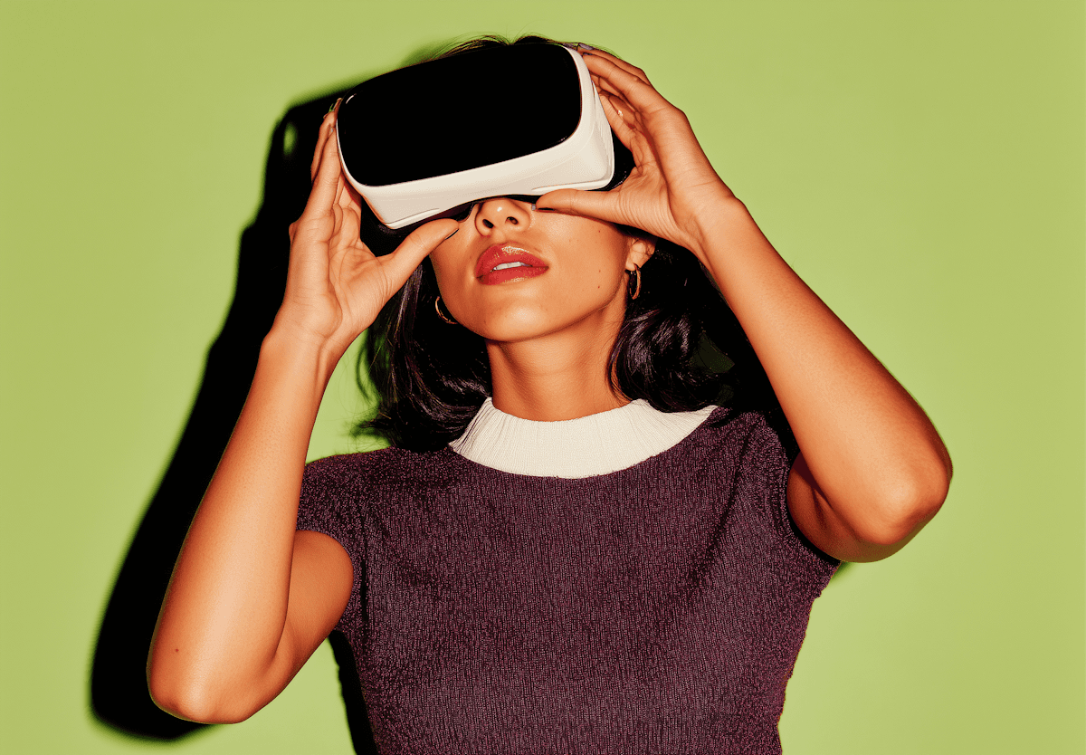 Woman Using VR Headset