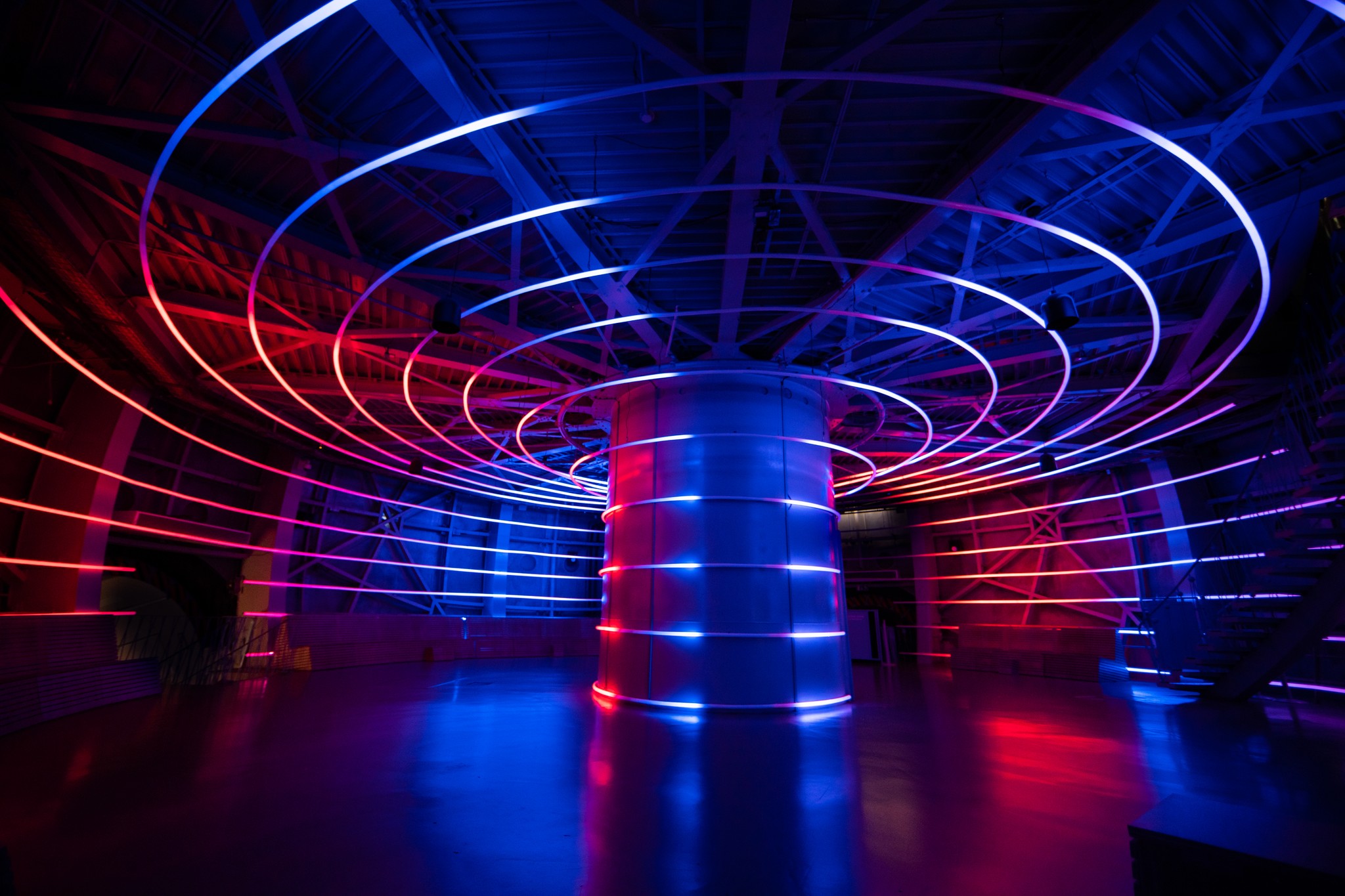 Centrale - light installation by Visual System at Atomium, Brussels