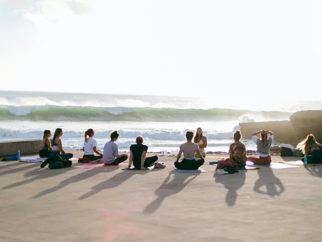 Yoga retreat with daily classes, massage and sound healing sessions, plus full-board meals near the coast.