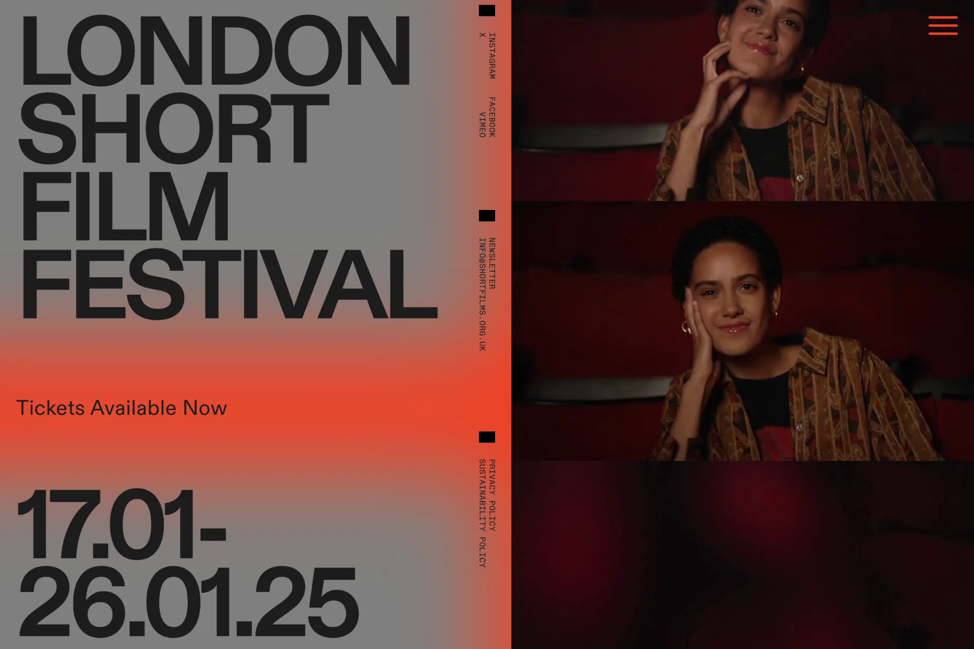 Screenshot of London Short Film Festival website