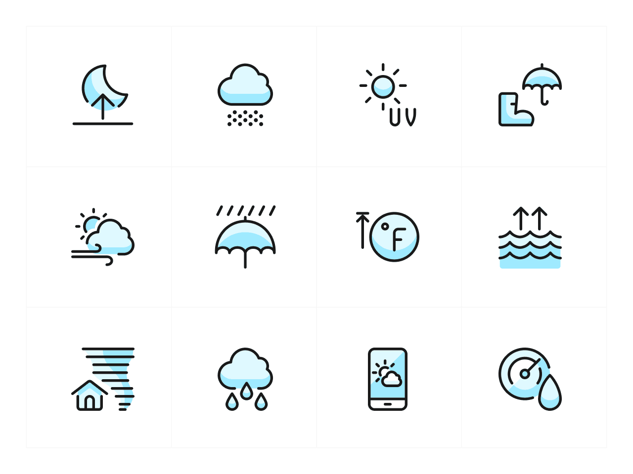 Ultimate Duotone Weather Icon Set