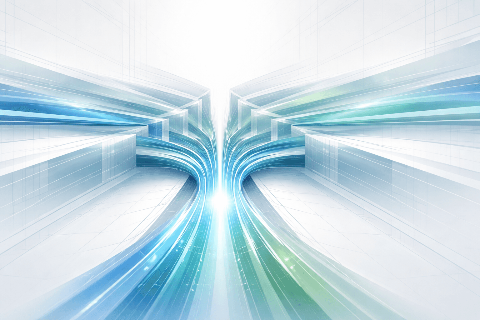 Abstract illustration of guided flows converging toward a central node, indicating constrained convergence.