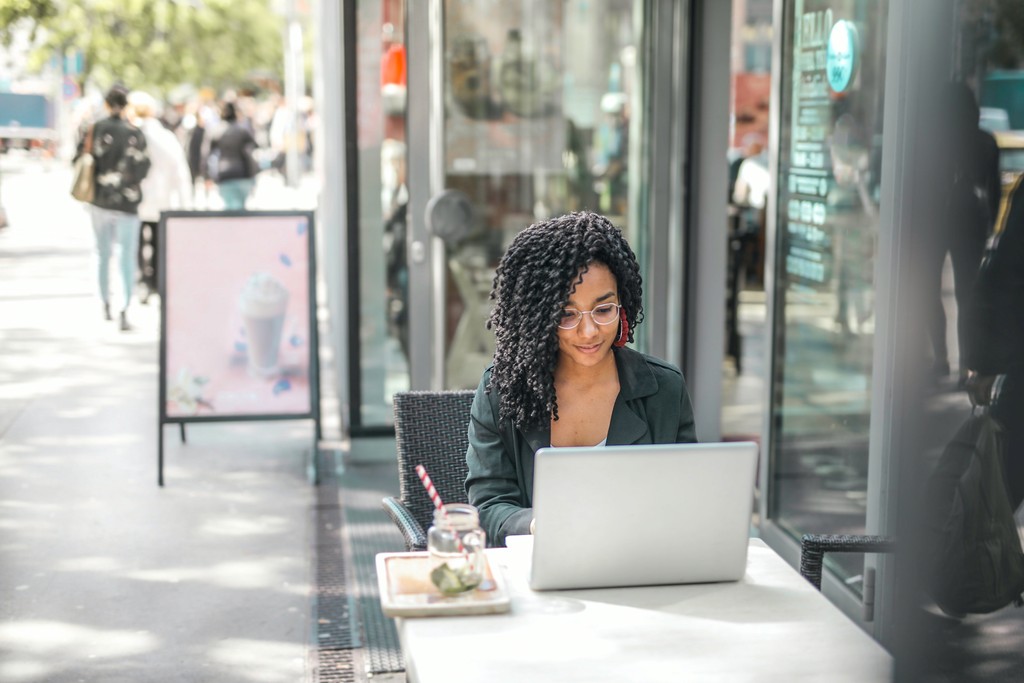 WOman working outdoors