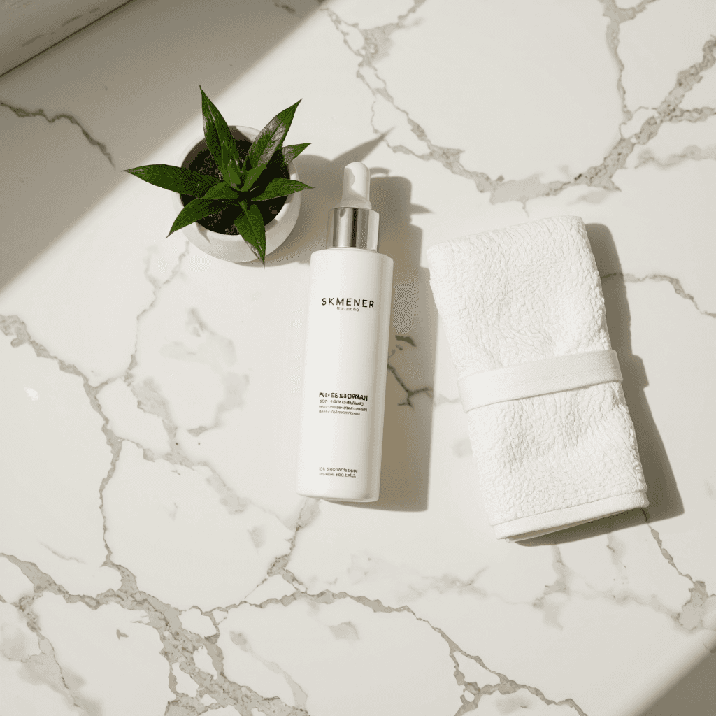 product photography of bottle of skincare product