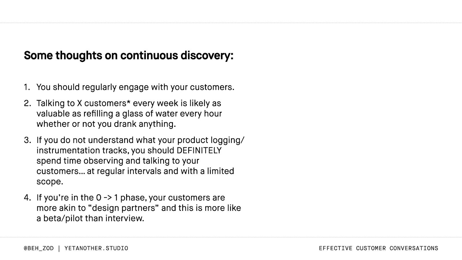 Thoughts on continuous discovery