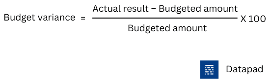 budget variance formula 