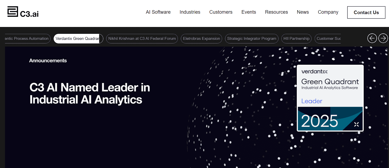 C3 AI homepage